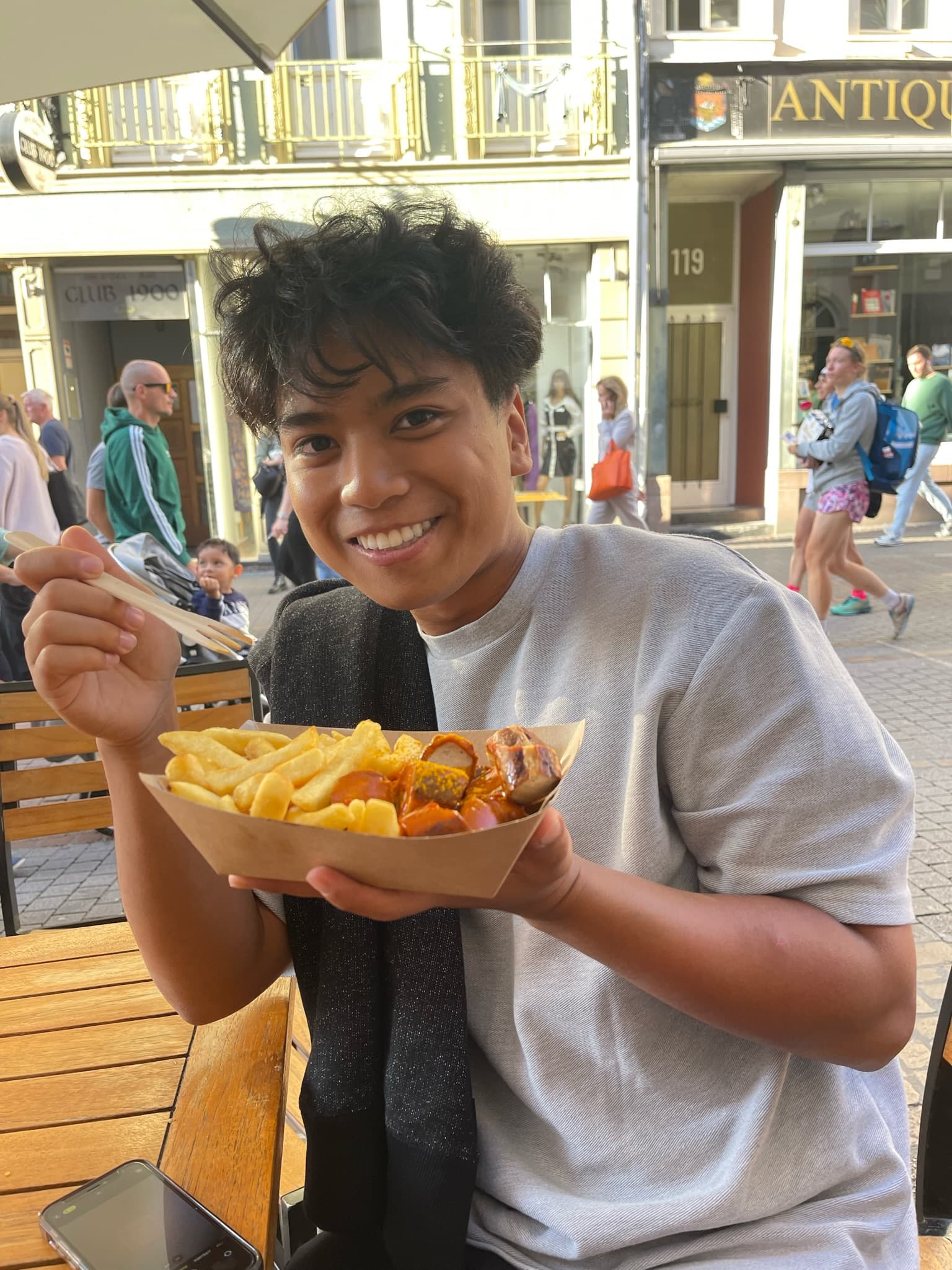 Currywurst stop along the walk